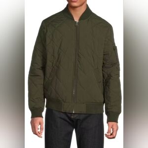 Levi's Size Small Or Large Mens Diamond Quilted Bomber Jacket Classic Fit Olive